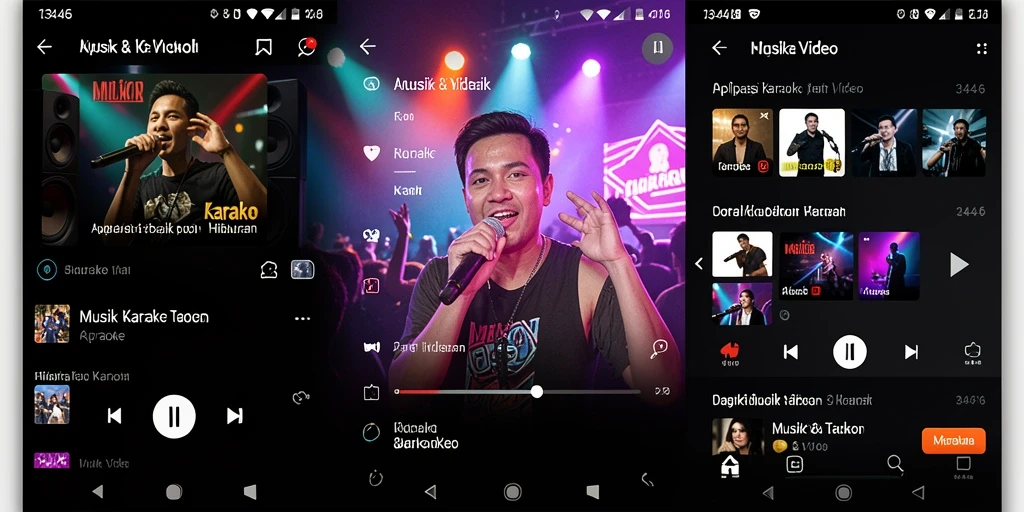 Tampilan antarmuka aplikasi Karaoke 3446 yang menarik dan mudah digunakan.