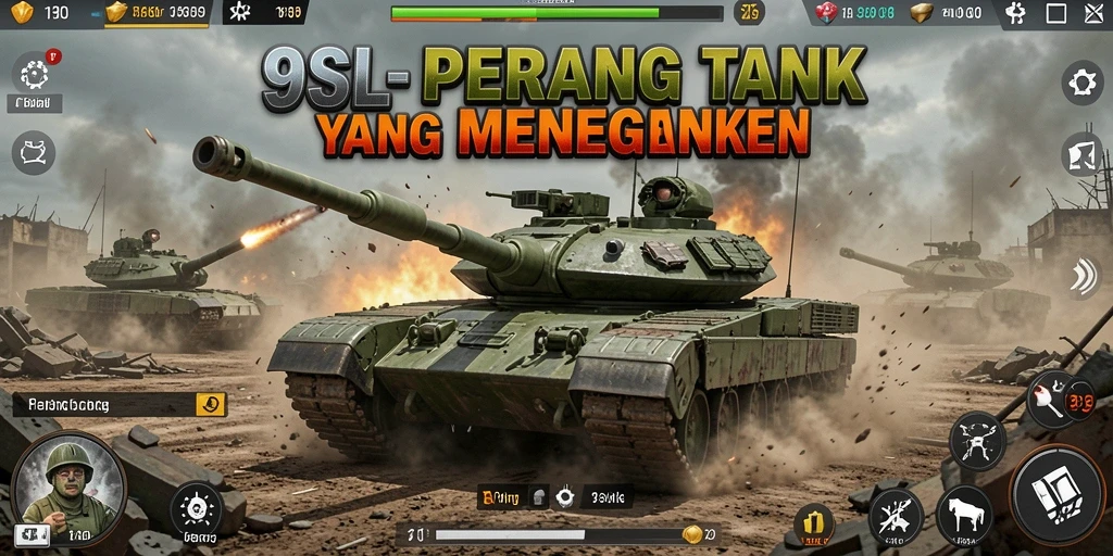 Antarmuka dinamis dan menarik dari game Perang Tank 9SL.