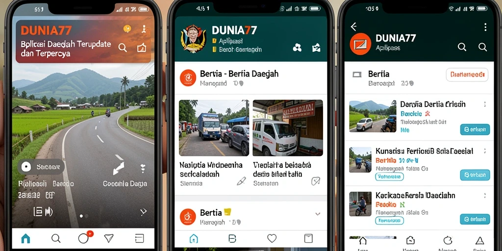 Tampilan antarmuka aplikasi DUNIA77 yang menarik dan user-friendly.
