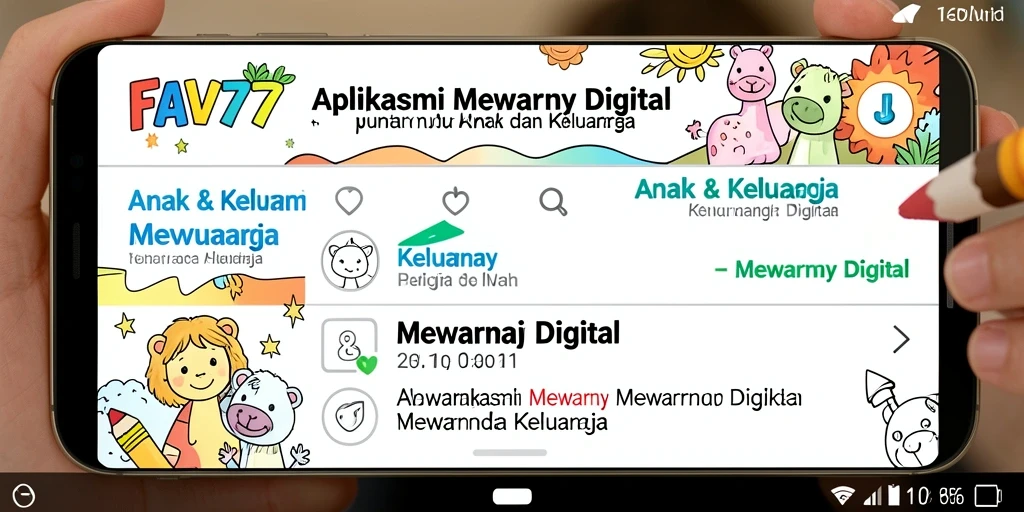 Screenshot FAV77 menampilkan antarmuka aplikasi mewarnai yang menarik dan ramah anak.