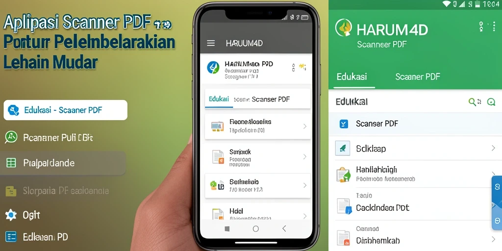 Antarmuka HARUM4D menampilkan fungsi Scanner PDF yang intuitif dan mudah digunakan.