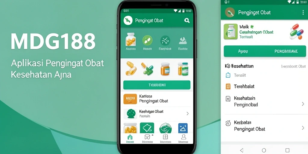 Antarmuka aplikasi Pengingat Obat MDG188 yang mudah digunakan.