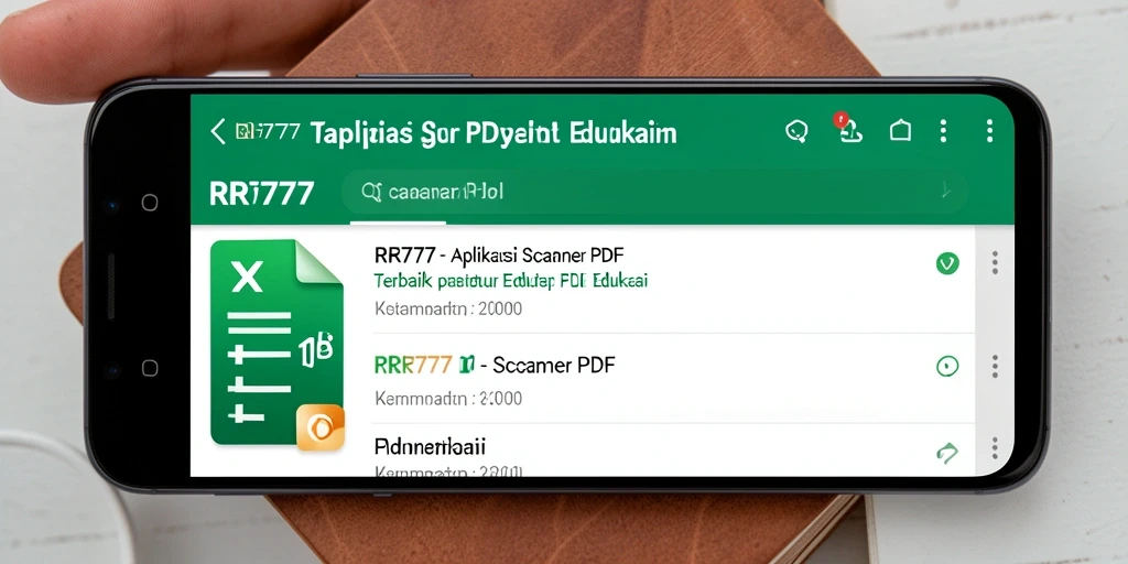 Antarmuka aplikasi RR777 yang intuitif untuk pemindaian PDF.
