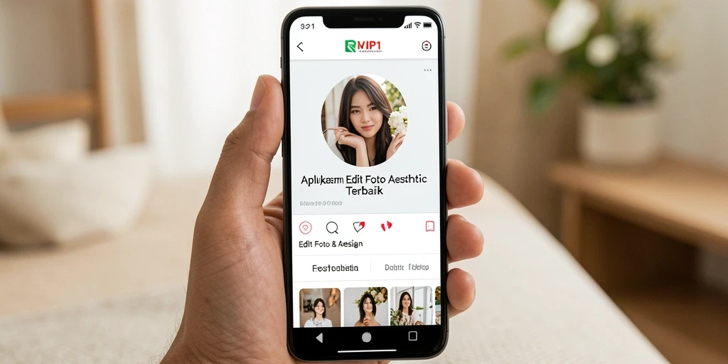 Tampilan antarmuka RVIP1 yang menarik untuk mengedit foto.