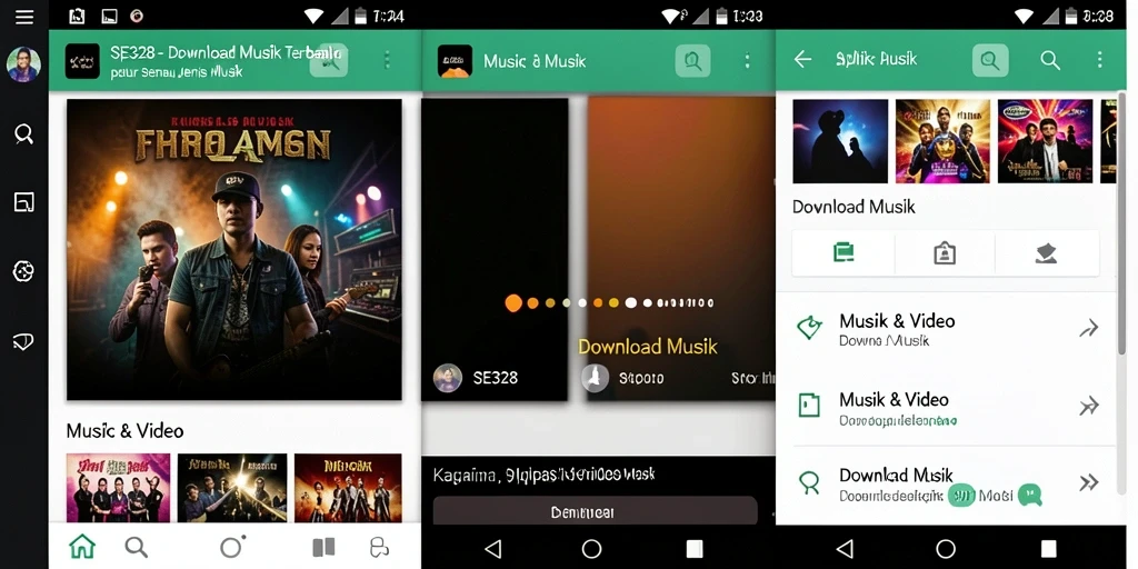 Antarmuka SE328 yang memudahkan pengguna untuk mengunduh musik.