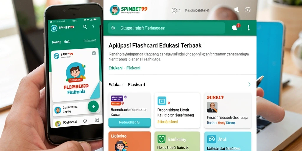 Antarmuka aplikasi flashcard SPINBET99 yang interaktif