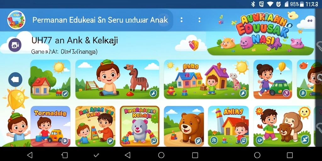 Antarmuka UH77 yang ceria dan mudah digunakan untuk anak-anak.